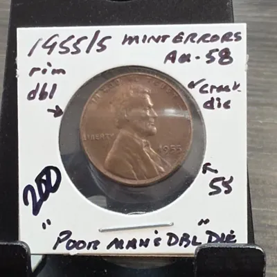 Sale Photo Thumbnail #287: 1955 Lincoln Cent in Card Holder