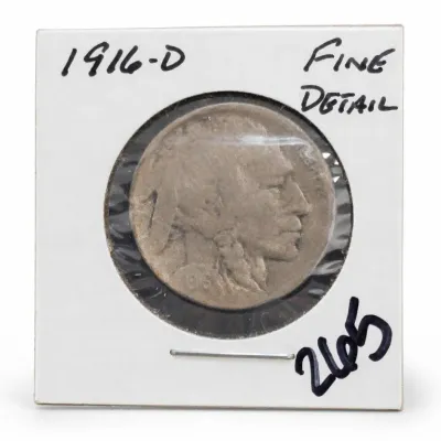 Sale Photo Thumbnail #352: 1916-D Buffalo Nickel in Card Holder