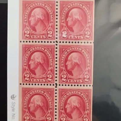 Sale Photo Thumbnail #21: Block of Six Red 2 Cent United States Postage Stamps