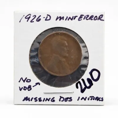 Sale Photo Thumbnail #347: 1926-D Lincoln Wheat Cent in 2x2 Holder