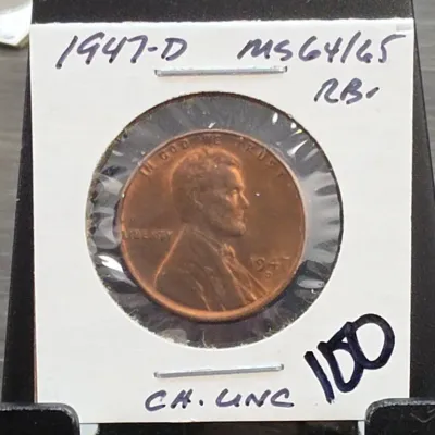 Sale Photo Thumbnail #187: 1947-D Lincoln Wheat Cent in Holder