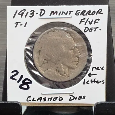 Sale Photo Thumbnail #305: 1913-D Buffalo Nickel Mint Error Coin