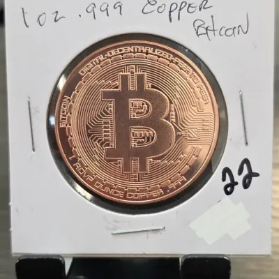 Sale Photo Thumbnail #64: Bitcoin Design One Ounce Copper Round