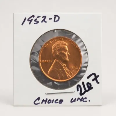 Sale Photo Thumbnail #354: 1952-D Lincoln Wheat Cent in Holder