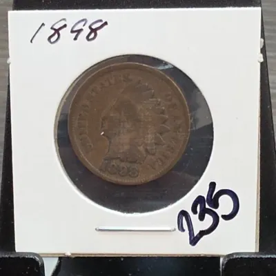 Sale Photo Thumbnail #322: 1898 Indian Head Cent in Card Holder