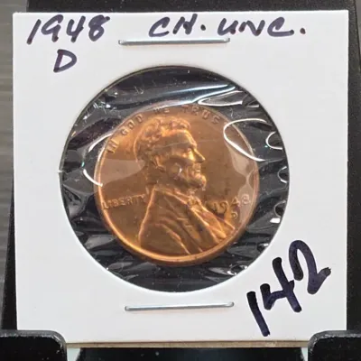 Sale Photo Thumbnail #229: 1948-D Lincoln Wheat Cent in 2x2 Holder