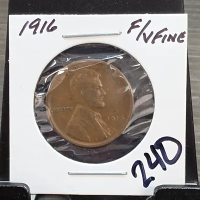 Sale Photo Thumbnail #327: 1916 Lincoln Wheat Cent 2D
