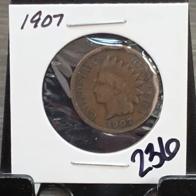 Sale Photo Thumbnail #323: 1907 Indian Head Cent in Holder