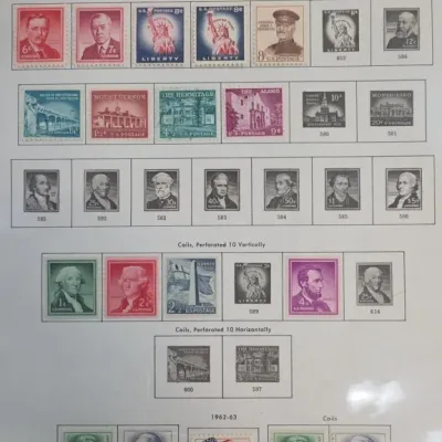 Sale Photo Thumbnail #133: Mounted United States Postage Stamp Collection Sheet