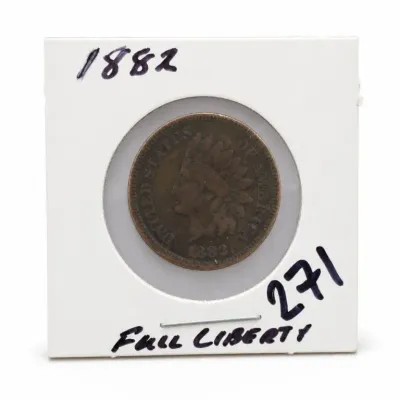 Sale Photo Thumbnail #358: 1882 Indian Head Cent in Card Holder