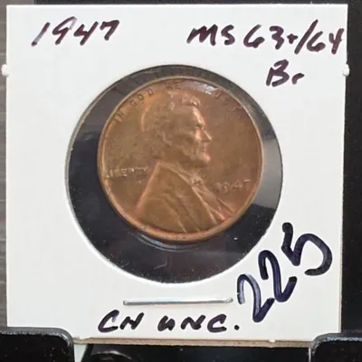 Sale Photo Thumbnail #312: 1947 Lincoln Wheat Cent in Card Holder