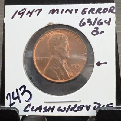 Sale Photo Thumbnail #330: 1947 Lincoln Cent in Card Holder