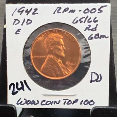 Sale Photo Thumbnail #328: 1942 Lincoln Wheat Cent in Holder