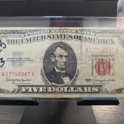 Sale Photo Thumbnail #73: United States Five Dollar Red Seal Note
