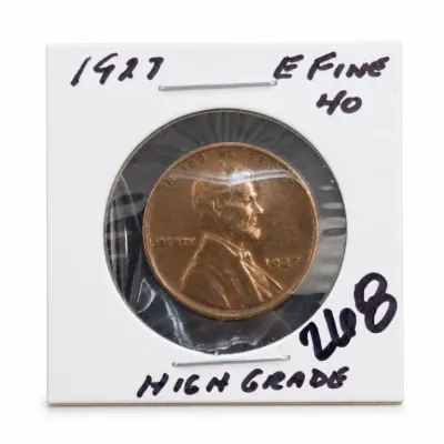 Sale Photo Thumbnail #355: 1927 Lincoln Wheat Cent in 2x2 Holder