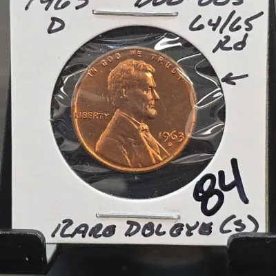 Sale Photo Thumbnail #171: 1963 D Lincoln Cent in 2x2 Holder