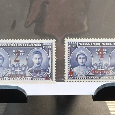 Sale Photo Thumbnail #87: Pair of 1939 Newfoundland Royal Visit Postage Stamps