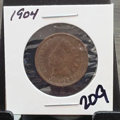 Sale Photo Thumbnail #296: 1904 Indian Head Cent in 2x2 Holder