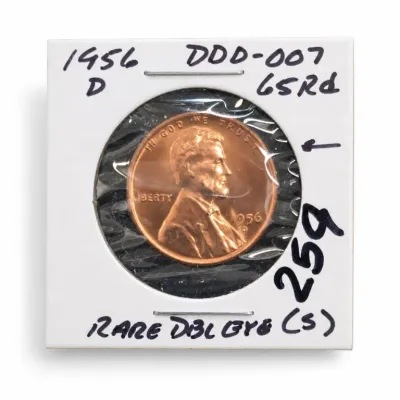 Sale Photo Thumbnail #346: 1956 D Lincoln Wheat Cent in Holder
