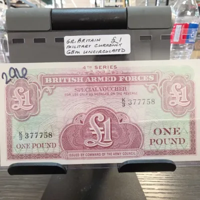 Sale Photo Thumbnail #383: British Armed Forces One Pound Special Voucher Note