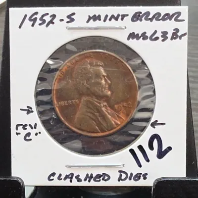 Sale Photo Thumbnail #199: 1952-S Lincoln Cent in 2x2 Holder