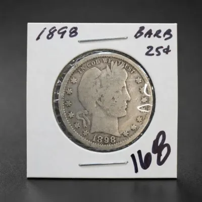 Sale Photo Thumbnail #255: 1898 Barber Quarter Coin