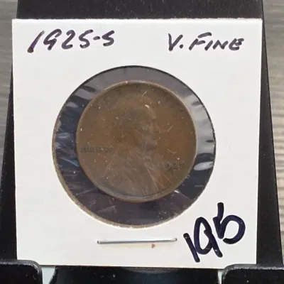 Sale Photo Thumbnail #282: 1925-S Lincoln Wheat Cent in Holder