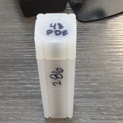 Sale Photo Thumbnail #373: Plastic Coin Tube Marked "43 PDS" and "280