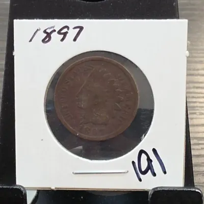 Sale Photo Thumbnail #278: 1897 Indian Head Cent in Card Holder