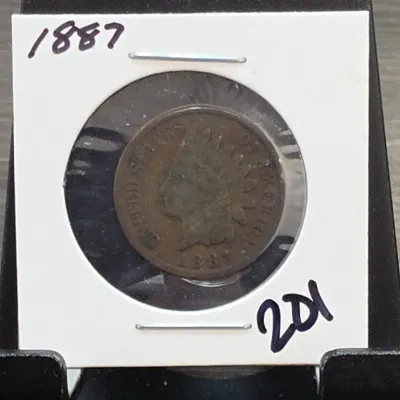 Sale Photo Thumbnail #288: 1887 Indian Head Cent in Card Holder