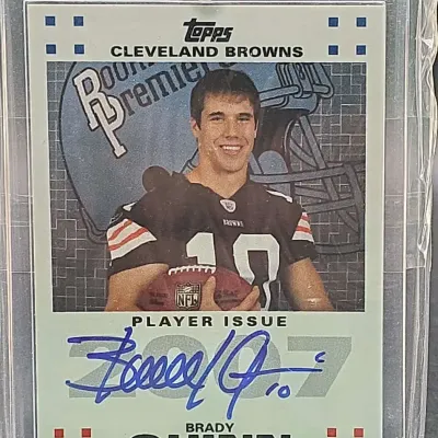 Auto Signature Card by Brady Quinn Browns NFL RPA-BQ TOPPS ROOKIE PREMIER 