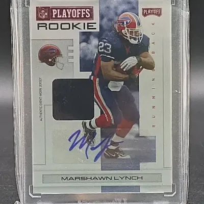 Autographed Signature Card by Marshawn Lynch Rookie NFL Numbered