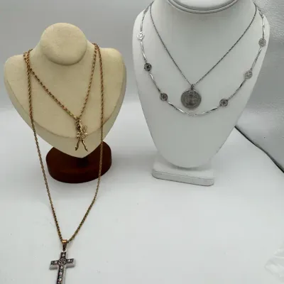 Avon Necklace With Sterling Chain & Costume Jewelry 