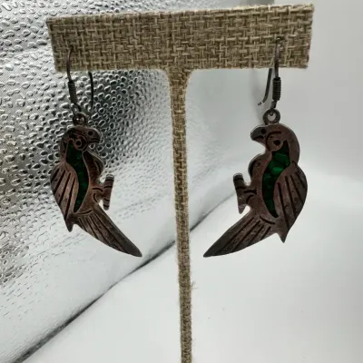 Sterling Silver Parrot Earrings 
