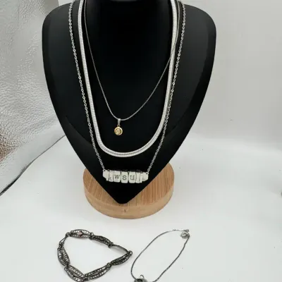 Costume Jewelry Featuring Heart Bracelet And WSU Necklace 