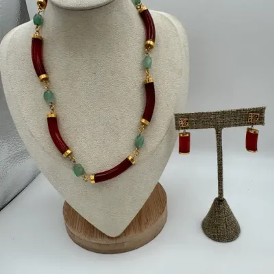 Jade Necklace & Earrings