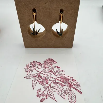 925 Silver Crane Earrings 