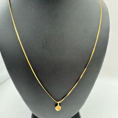 14K Italian Gold Chain With Heart Shaped Pendant