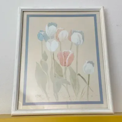 M. Storm Framed Watercolor “Tulips”