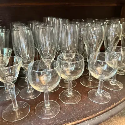 Large Shelf Of Glass Drinkware/Bar Ware