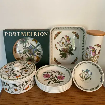 The Botanic Garden Fine Stone Cookware, Plates & Tall Canister