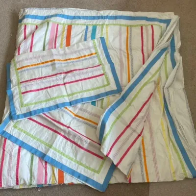 Ribbon Duvet Cover and Pillow Cases for Full Size Bed