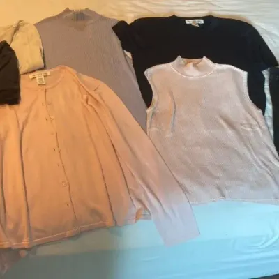 Jones New York and Eddie Bauer Silk Tops and Pair of Leggings