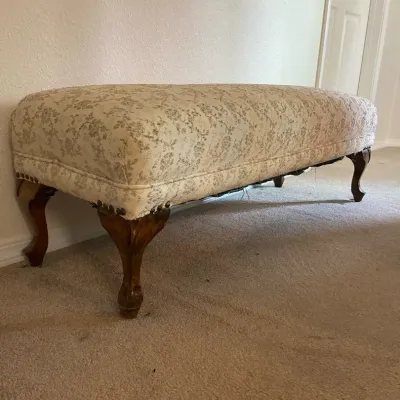 Vintage Fabric Bench For Reupholster 