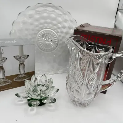 Cut Crystal Serveware, Some New In Box