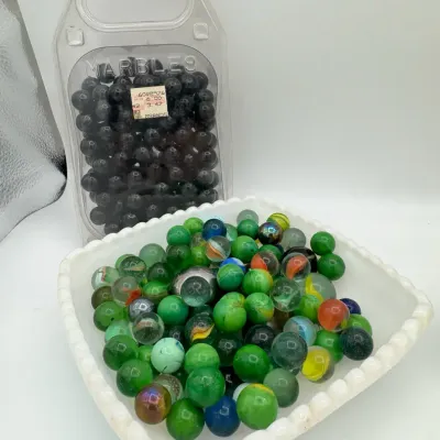 Vintage Marbles, Shooters & Mill Glass Tray