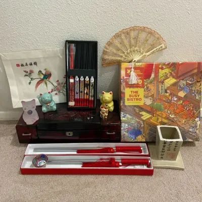 Jutte 15" Martial Art Swords, Asian Themed Chopsticks, Jewelry Box, Puzzle & More