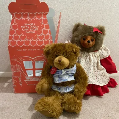 Limited Edition Build A Bear & Vintage Robert Raikes Wooden Faced Bear 