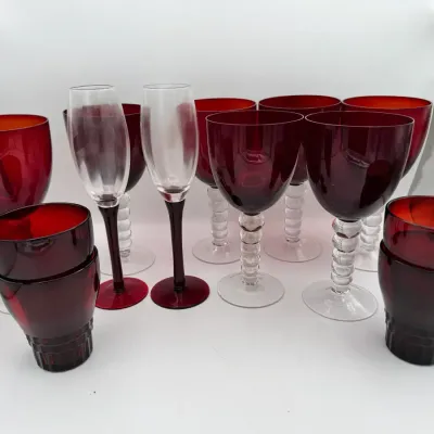 Red Glass Stemware & Drinkware