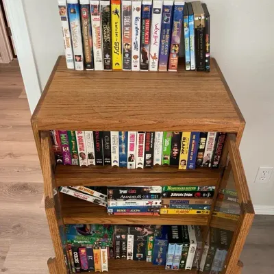 Vintage VHS Tapes G-R Rated Includes Cabinet & DVD’s